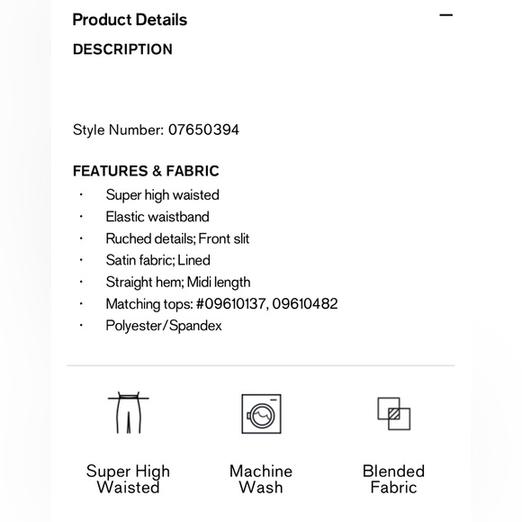 satin super high waisted rouched side slit midi skirt - Picture 6 of 6